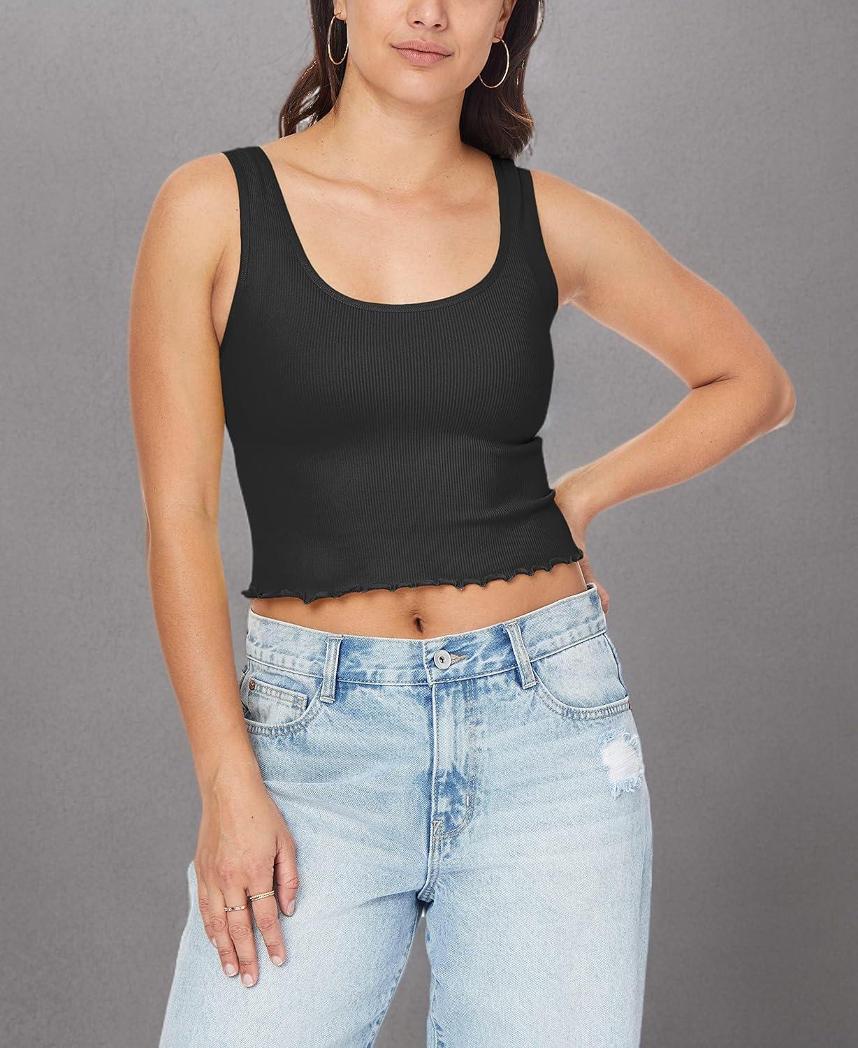 imageWallFlower Womens Insta Smooth Seamless Tank Tops 3Pack Standard and PlusSnow WhiteLily GreenBlack Night