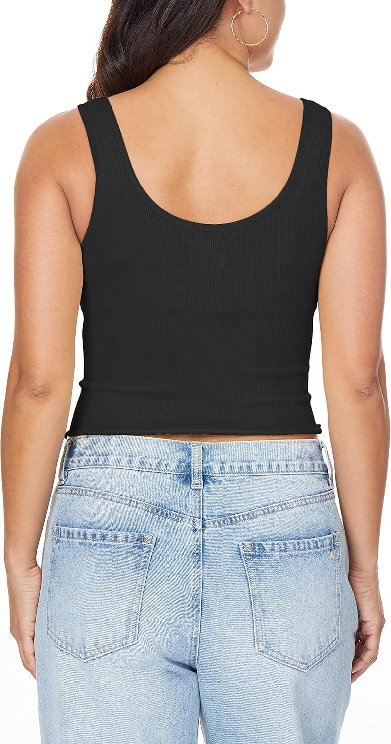 imageWallFlower Womens Insta Smooth Seamless Tank Tops 3Pack Standard and PlusSnow WhiteLily GreenBlack Night