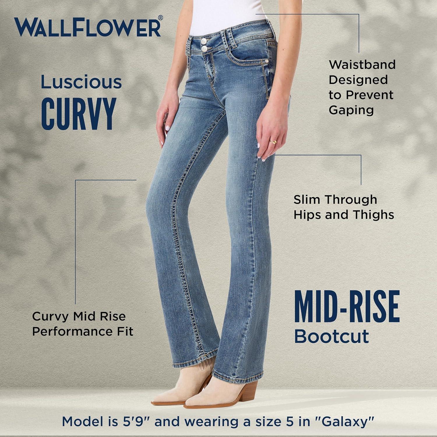 imageWallFlower Womens InstaStretch Luscious Curvy Bootcut Jeans Galaxy 11 Long