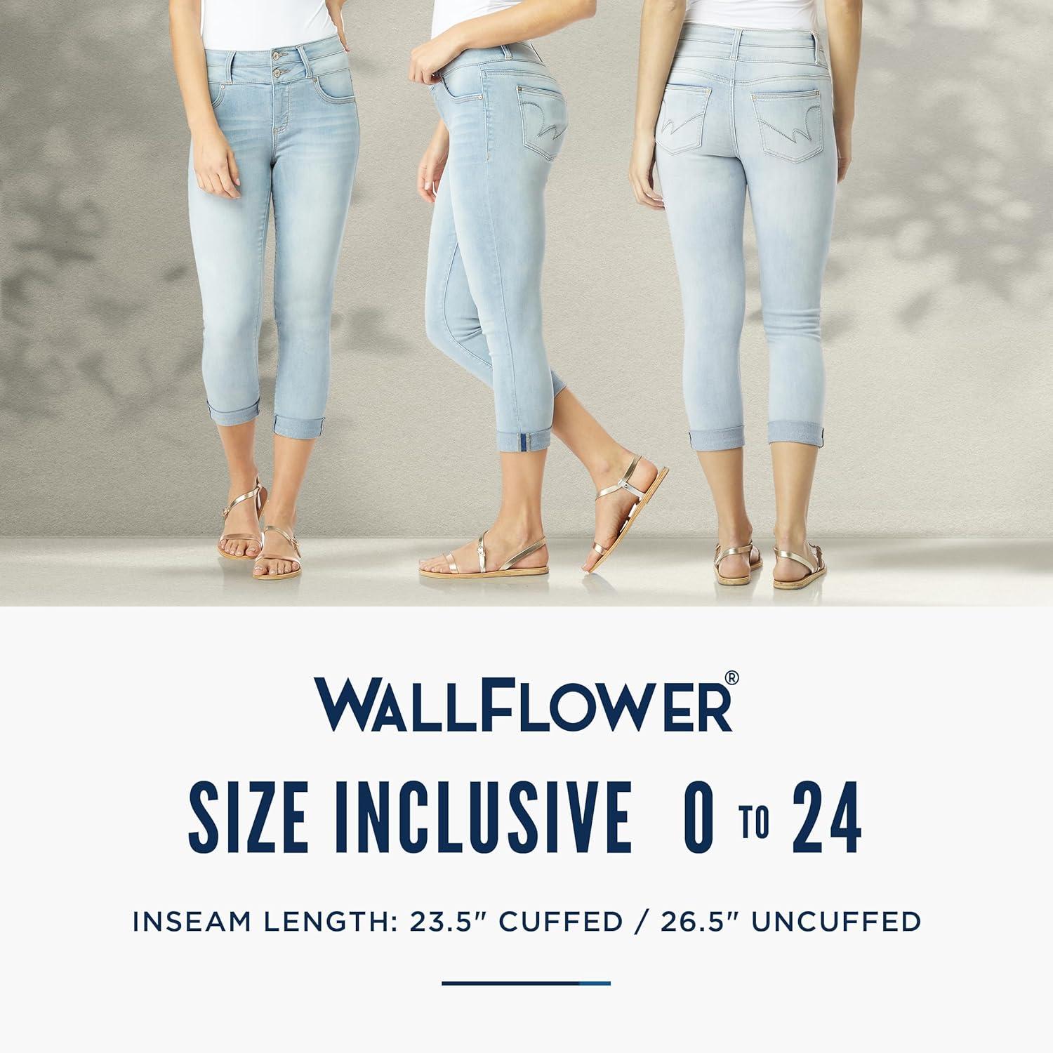 imageWallFlower Womens Juniors InstaSoft HighRise Sassy Fit Skinny Stretch Crop JeansHarper