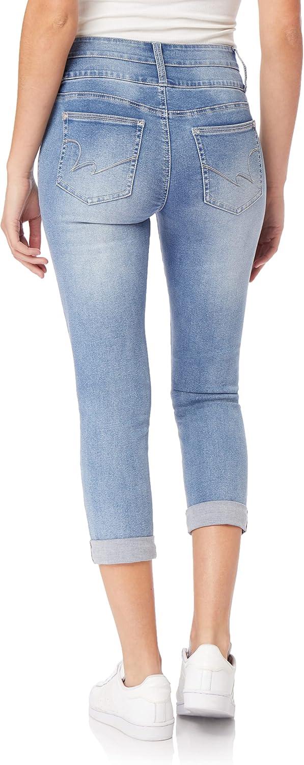 imageWallFlower Womens Juniors InstaSoft HighRise Sassy Fit Skinny Stretch Crop JeansMel