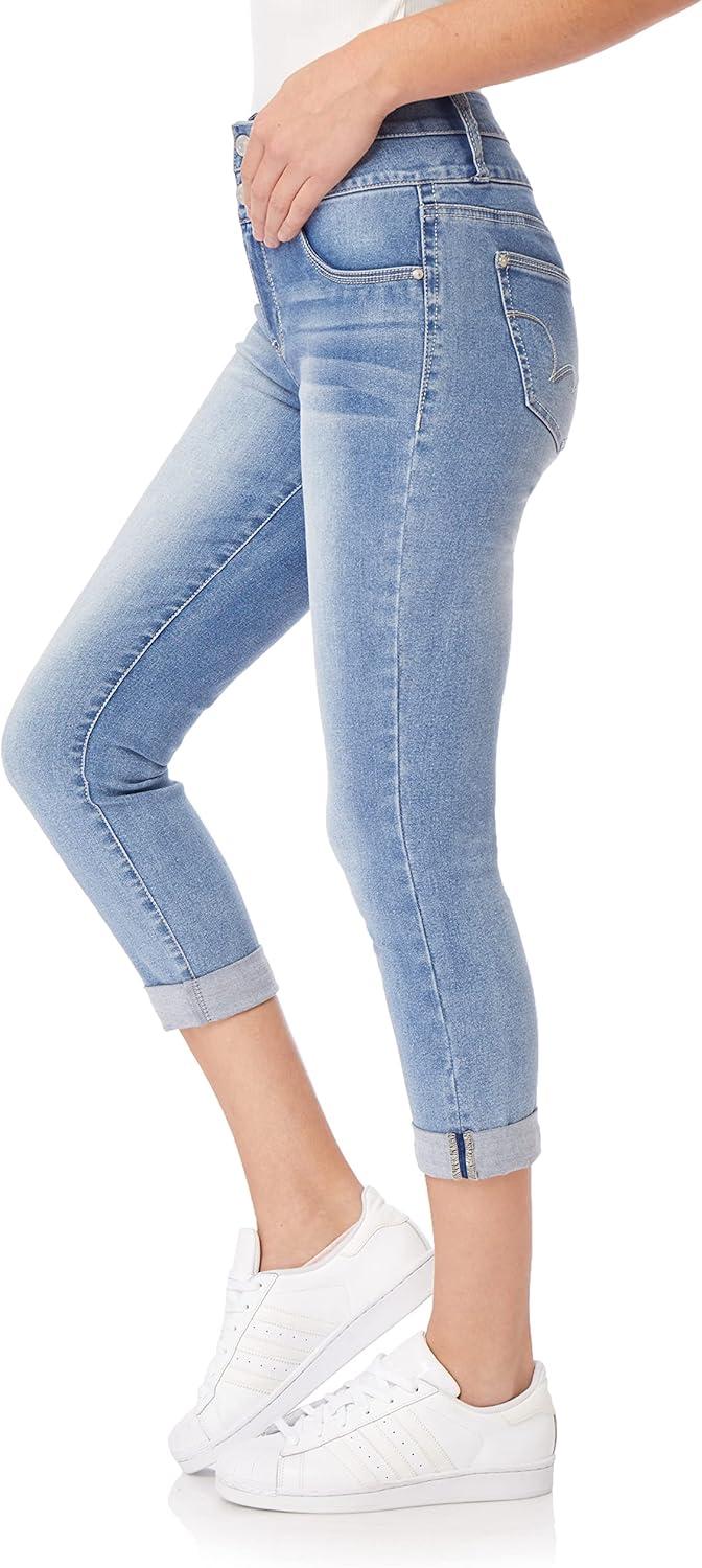 imageWallFlower Womens Juniors InstaSoft HighRise Sassy Fit Skinny Stretch Crop JeansMel