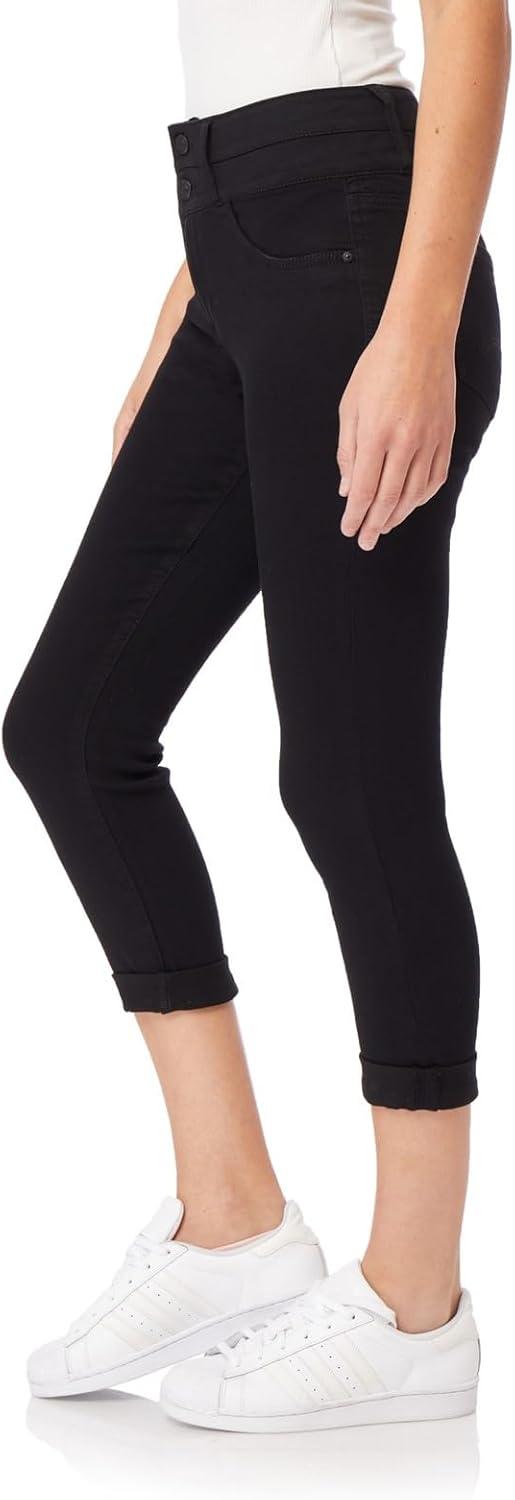 imageWallFlower Womens Juniors InstaSoft HighRise Sassy Fit Skinny Stretch Crop JeansNoir