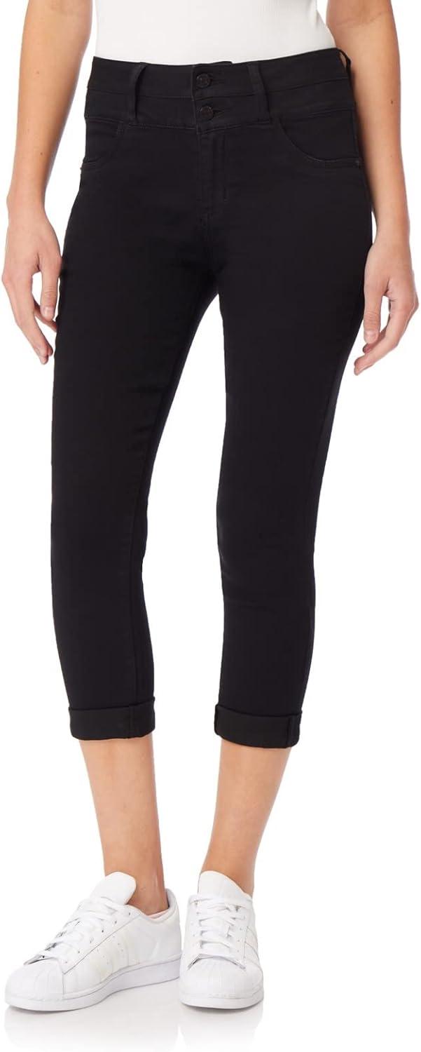 imageWallFlower Womens Juniors InstaSoft HighRise Sassy Fit Skinny Stretch Crop JeansNoir
