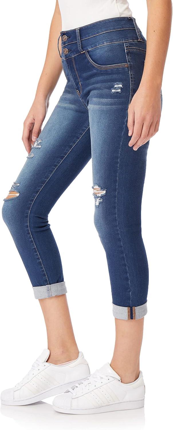 imageWallFlower Womens Juniors InstaSoft HighRise Sassy Fit Skinny Stretch Crop JeansParis