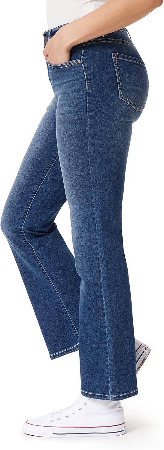 imageWallFlower Womens Juniors InstaVintage Fearless Curvy HighRise Stretch Flip Flop Flare Ankle JeansEzra