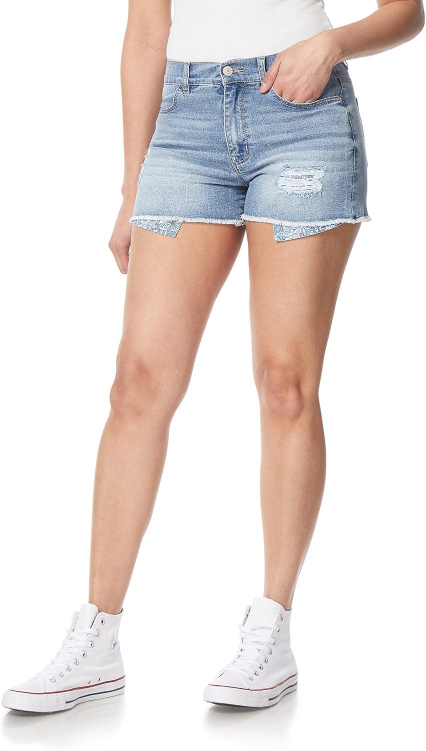 imageWallFlower Womens Juniors Instastretch Tomboy Exposed Pockets MidRise Stretch ShortsAlbury