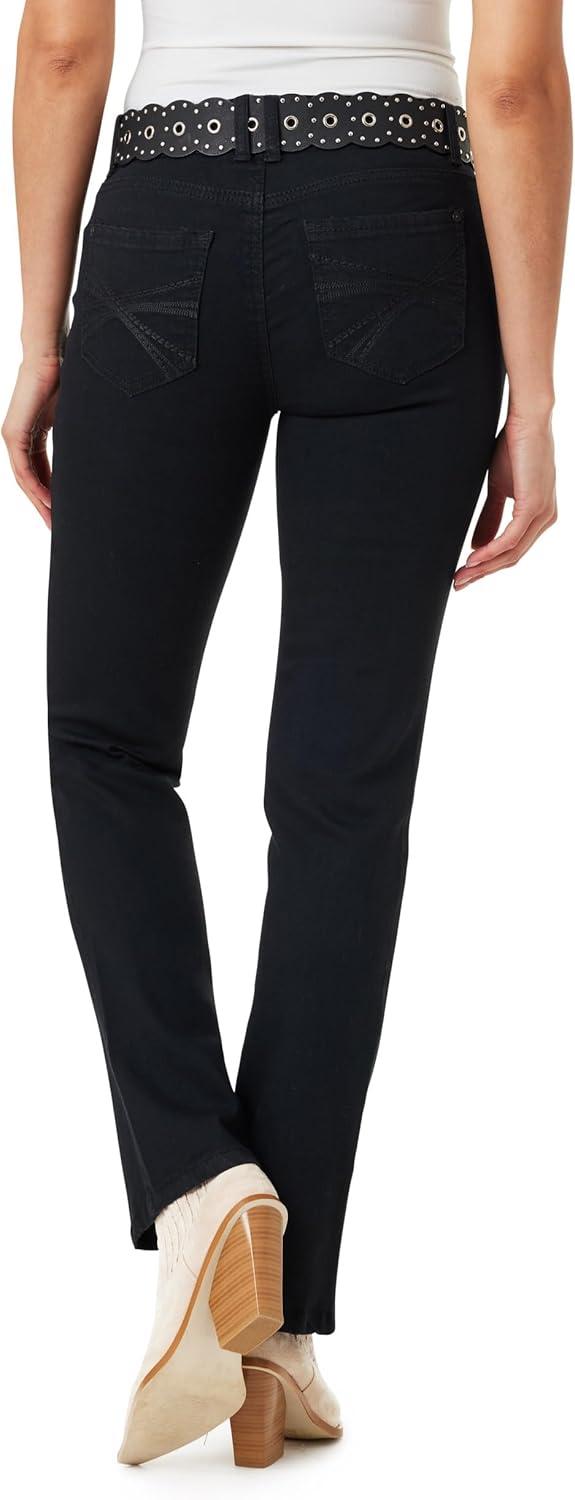 imageWallFlower Womens Legendary Slim Bootcut MidRise Belted Insta Stretch Juniors Jeans Standard and PlusAbbey