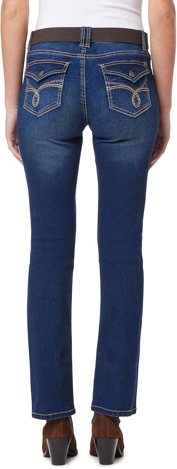 imageWallFlower Womens Legendary Slim Bootcut MidRise Belted Insta Stretch Juniors Jeans Standard and PlusAlani