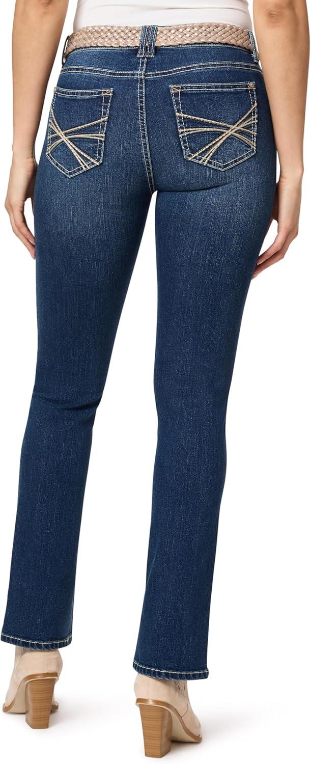 imageWallFlower Womens Legendary Slim Bootcut MidRise Belted Insta Stretch Juniors Jeans Standard and PlusGalena