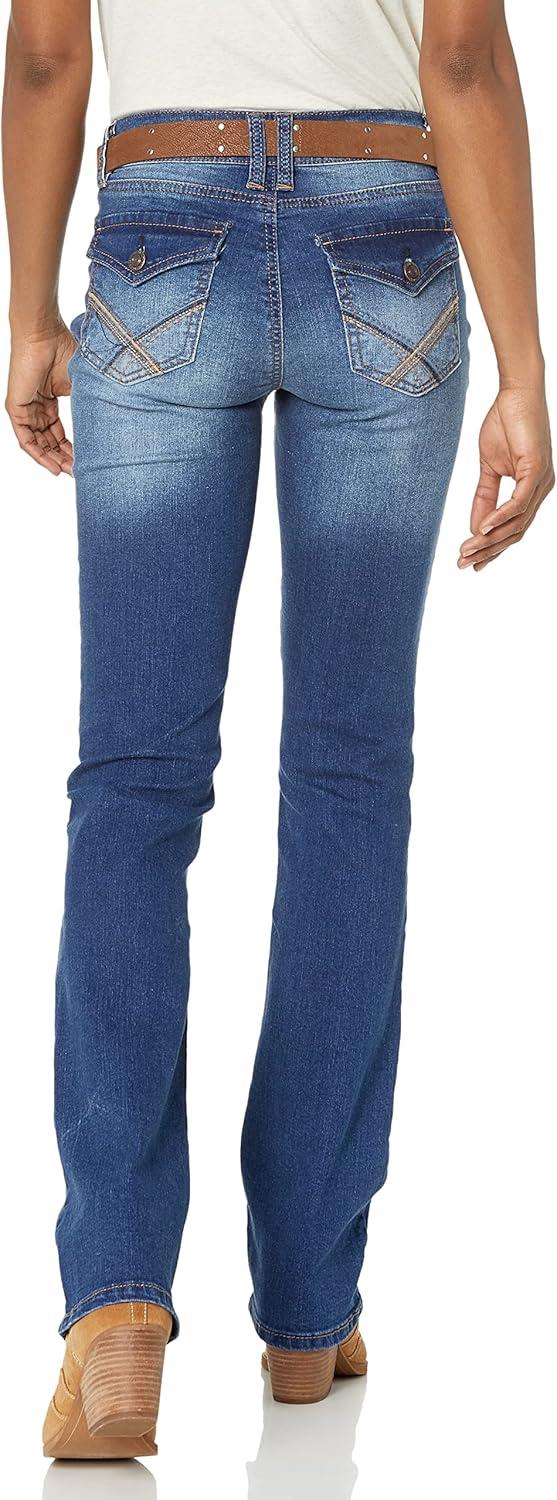 imageWallFlower Womens Legendary Slim Bootcut MidRise Belted Insta Stretch Juniors Jeans Standard and PlusPia