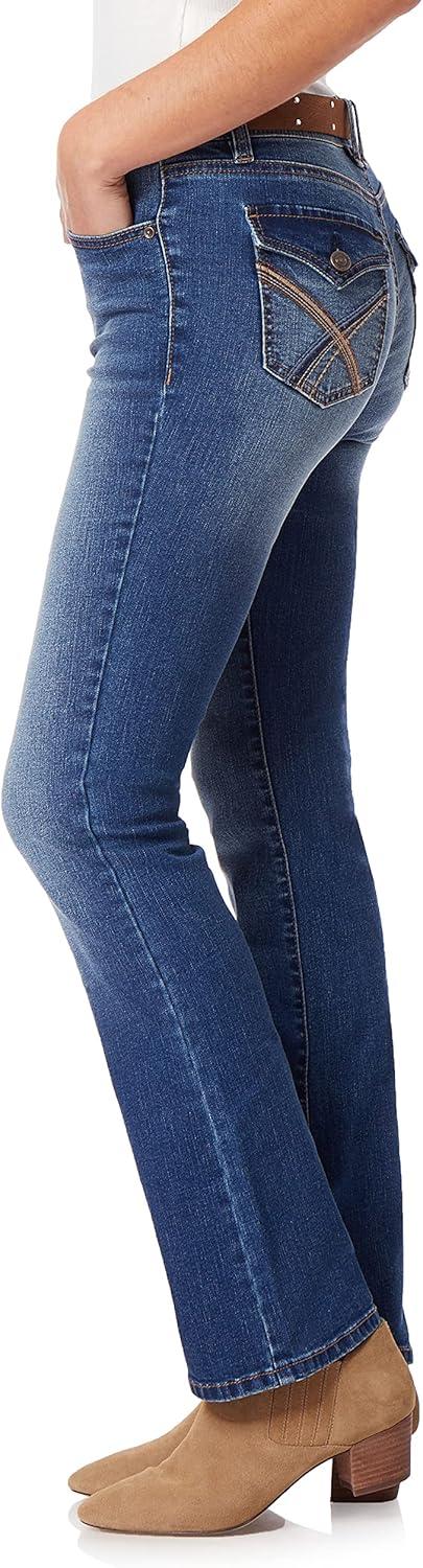 imageWallFlower Womens Legendary Slim Bootcut MidRise Belted Insta Stretch Juniors Jeans Standard and PlusPia