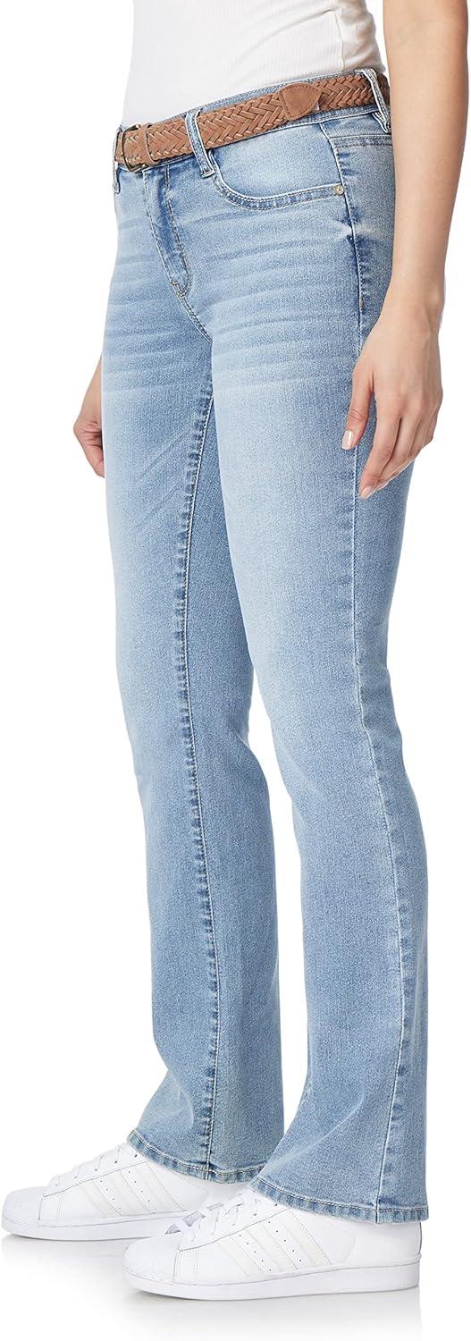 imageWallFlower Womens Legendary Slim Bootcut MidRise Belted Insta Stretch Juniors Jeans Standard and PlusRowan