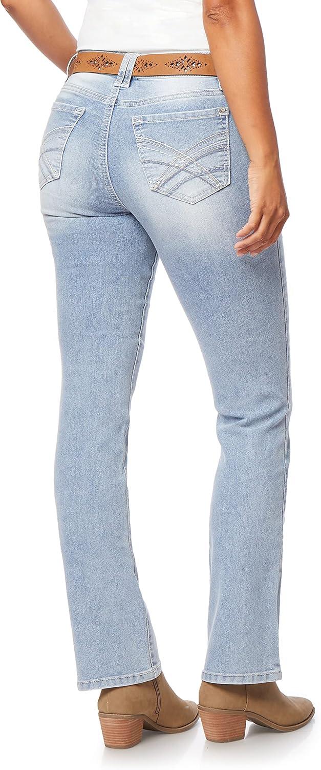 imageWallFlower Womens Legendary Slim Bootcut MidRise Belted Insta Stretch Juniors Jeans Standard and PlusUnion