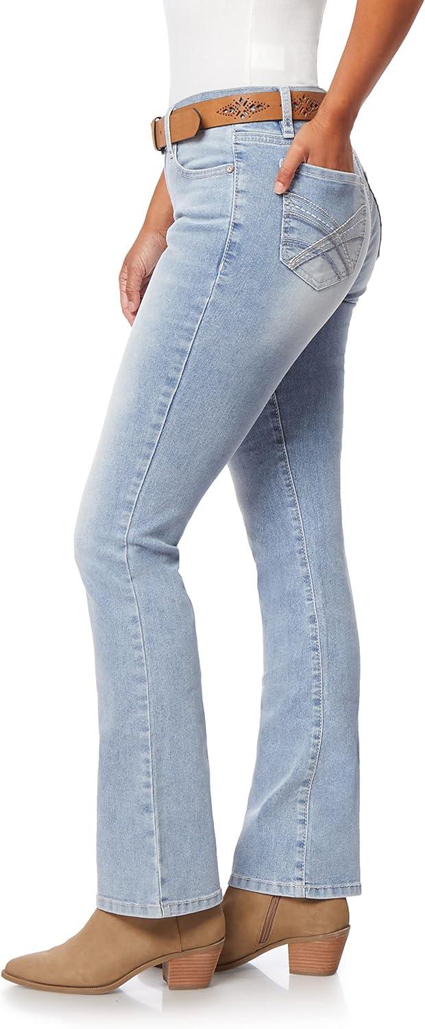 imageWallFlower Womens Legendary Slim Bootcut MidRise Belted Insta Stretch Juniors Jeans Standard and PlusUnion
