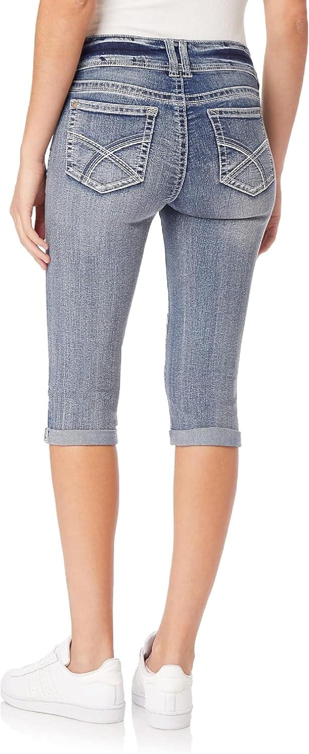 imageWallFlower Womens Luscious Curvy 17quot Capri MidRise Insta Stretch Juniors Standard and PlusJenna