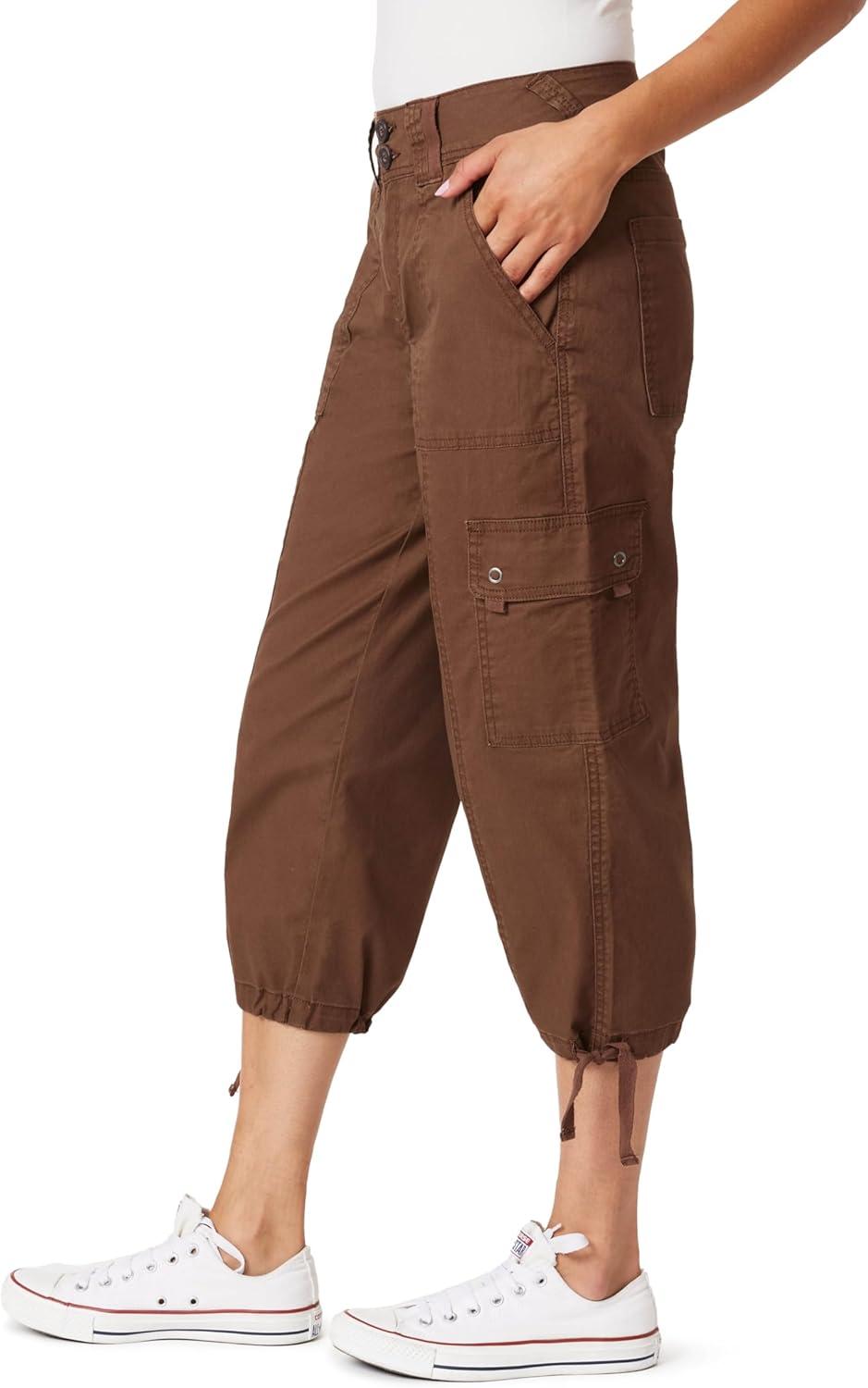 imageWallFlower Womens Luscious Curvy 22quot Straight Cargo Twill Crop Mid Rise Insta Stretch JuniorsCarafe