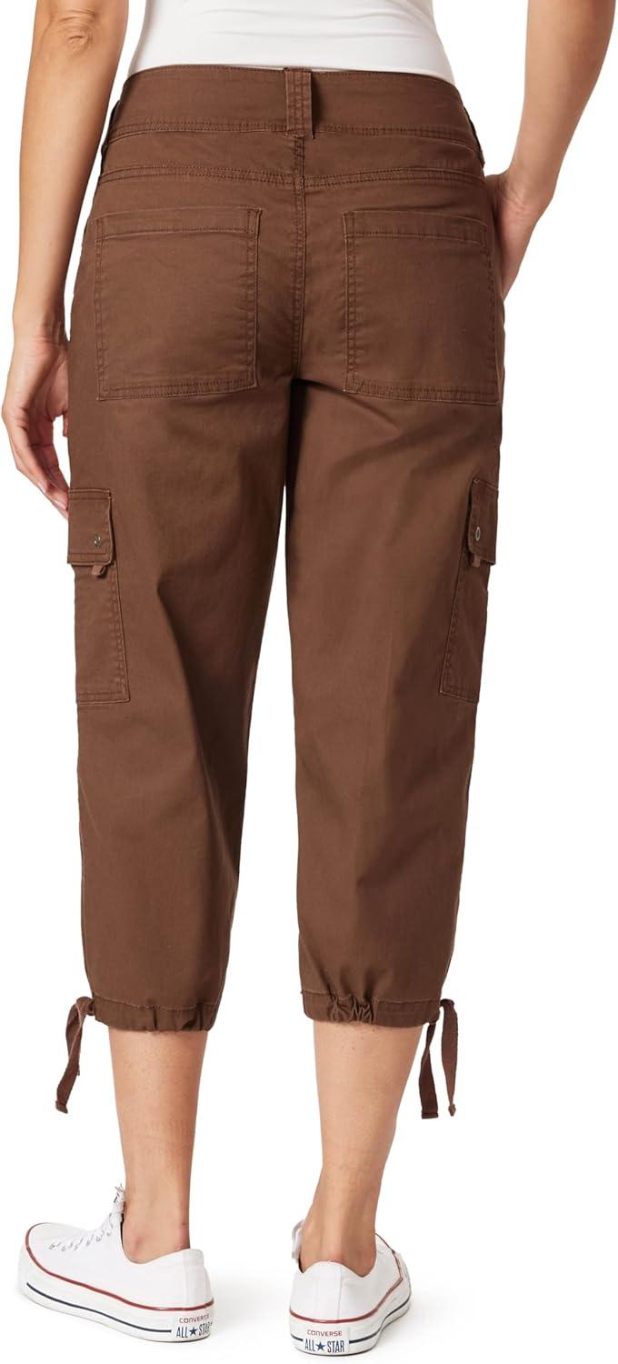 imageWallFlower Womens Luscious Curvy 22quot Straight Cargo Twill Crop Mid Rise Insta Stretch JuniorsCarafe
