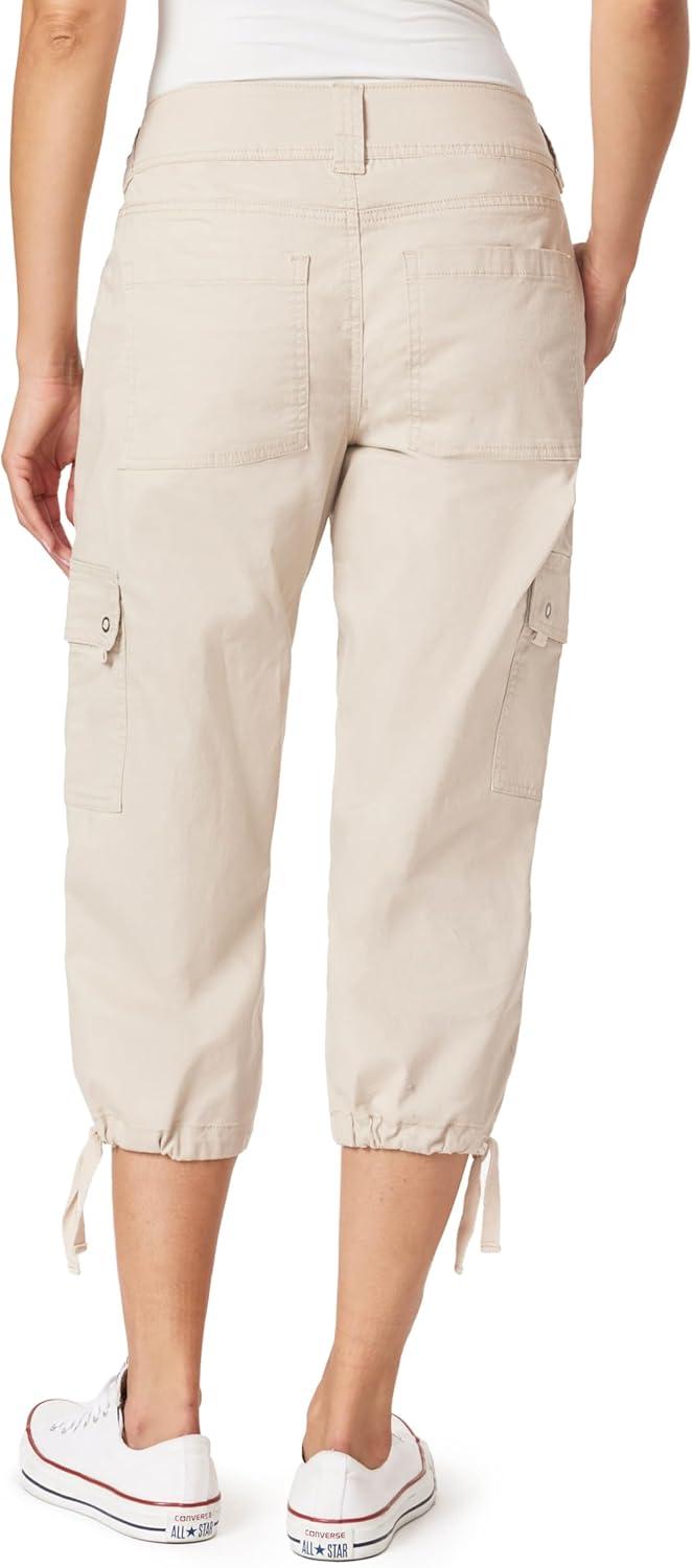 imageWallFlower Womens Luscious Curvy 22quot Straight Cargo Twill Crop Mid Rise Insta Stretch JuniorsPeyote