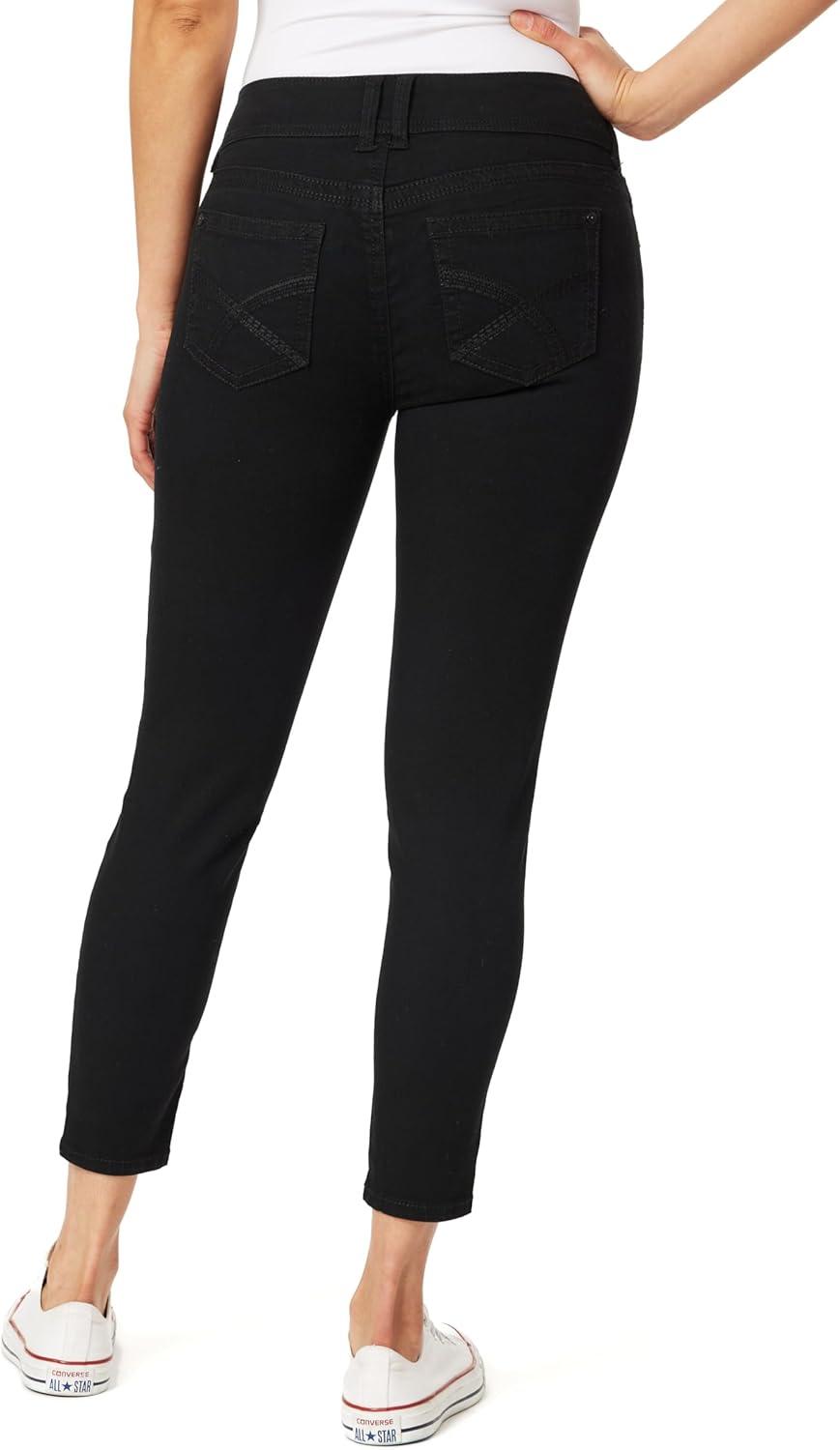 imageWallFlower Womens Luscious Curvy 27quot Ankle MidRise Insta Stretch Juniors Jeans Sizes 0 to 24Black