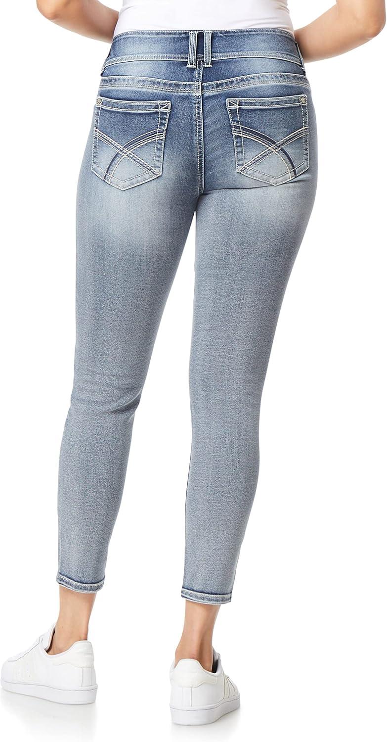imageWallFlower Womens Luscious Curvy 27quot Ankle MidRise Insta Stretch Juniors Jeans Sizes 0 to 24Camille