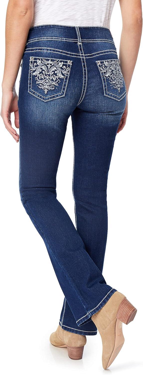 imageWallFlower Womens Luscious Curvy Bootcut MidRise Bling Insta Stretch Juniors Jeans Standard and PlusClarke