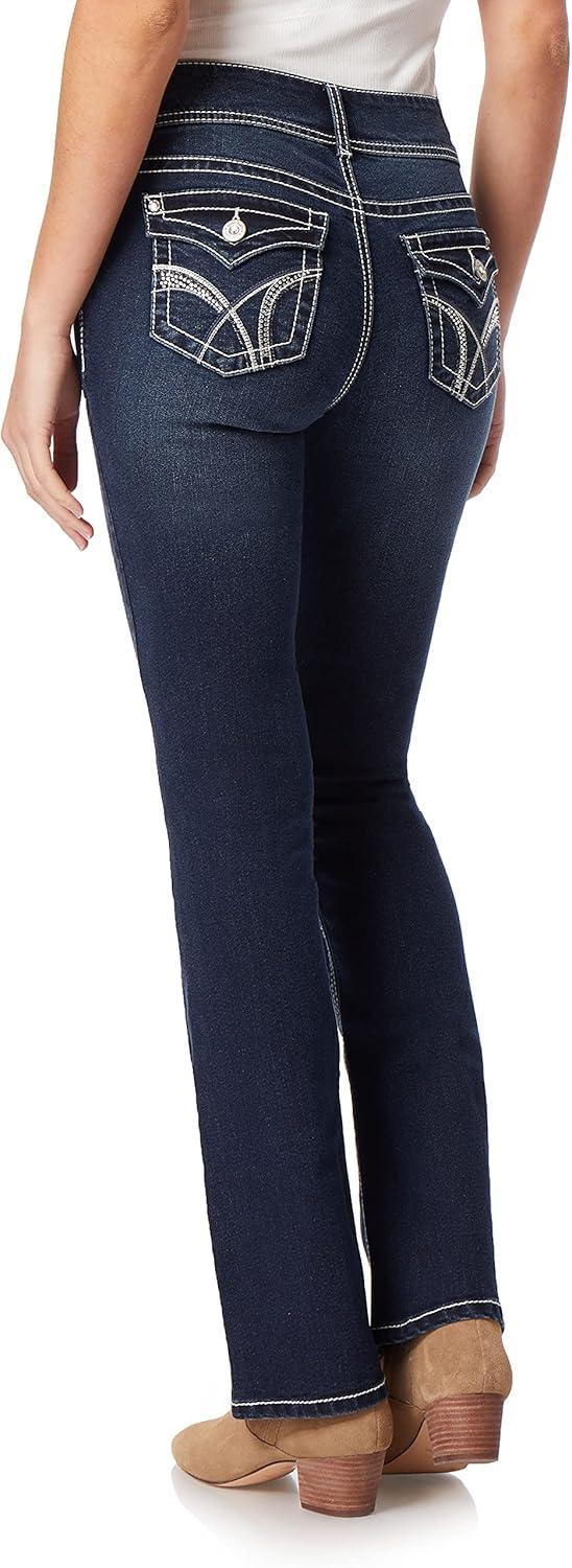 imageWallFlower Womens Luscious Curvy Bootcut MidRise Bling Insta Stretch Juniors Jeans Standard and PlusEvan