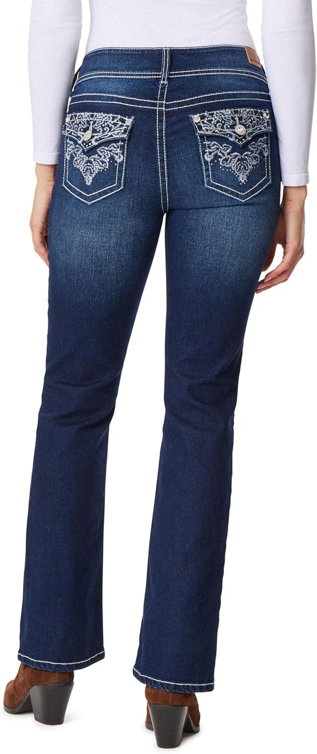 imageWallFlower Womens Luscious Curvy Bootcut MidRise Bling Insta Stretch Juniors Jeans Standard and PlusLena