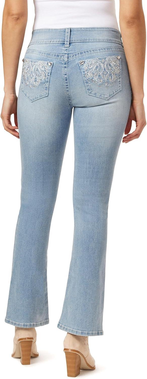 imageWallFlower Womens Luscious Curvy Bootcut MidRise Bling Insta Stretch Juniors Jeans Standard and PlusMaisy