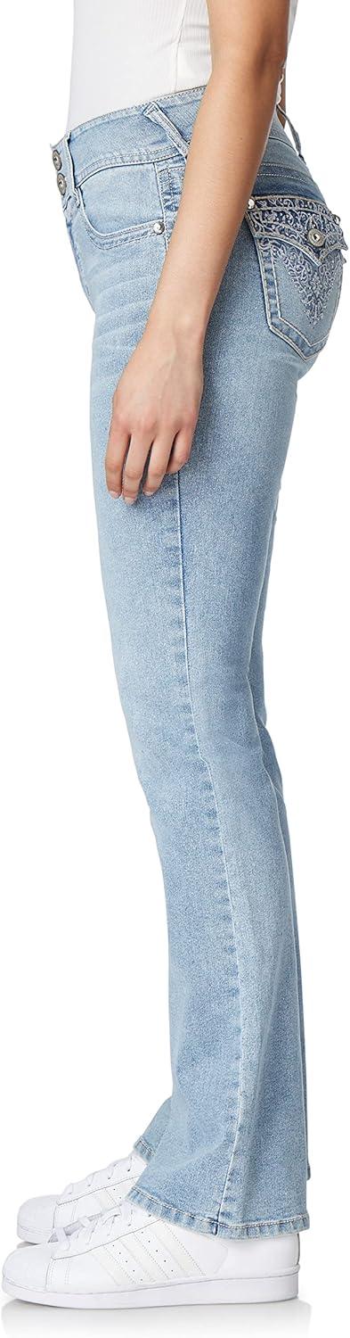 imageWallFlower Womens Luscious Curvy Bootcut MidRise Bling Insta Stretch Juniors Jeans Standard and PlusPerry