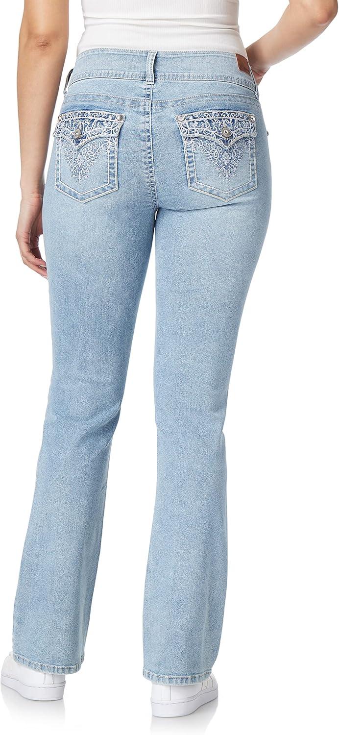 imageWallFlower Womens Luscious Curvy Bootcut MidRise Bling Insta Stretch Juniors Jeans Standard and PlusPerry