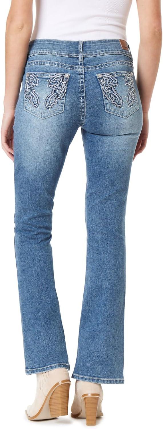 imageWallFlower Womens Luscious Curvy Bootcut MidRise Bling Insta Stretch Juniors Jeans Standard and PlusRyan