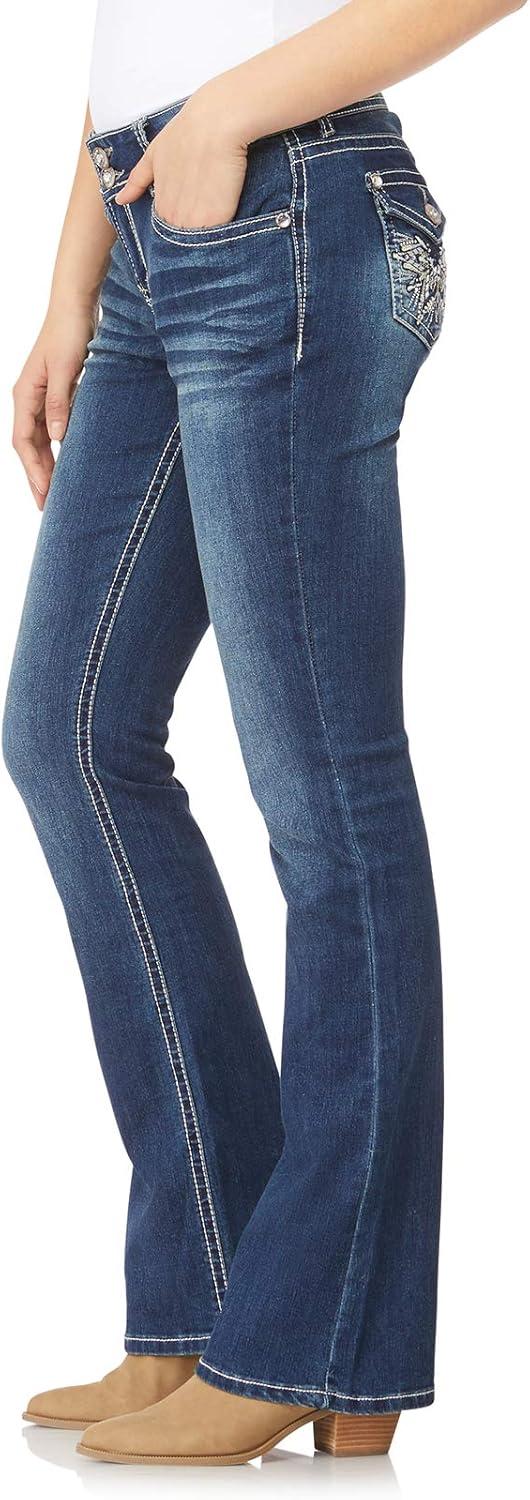 imageWallFlower Womens Luscious Curvy Bootcut MidRise Bling Insta Stretch Juniors Jeans Standard and PlusTwinkle