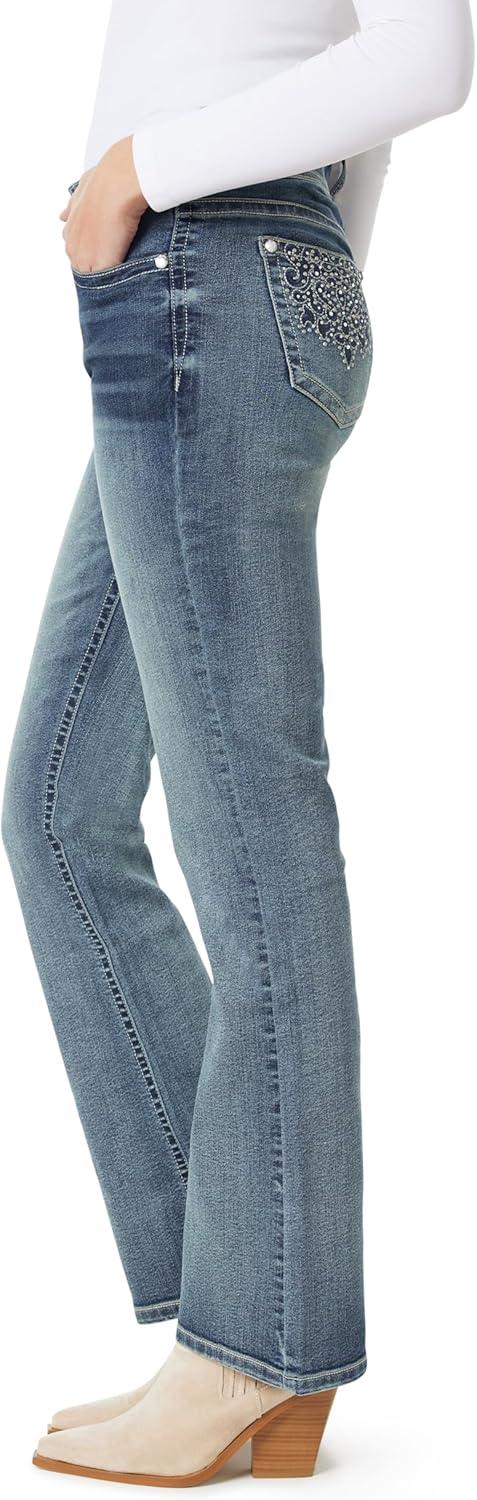 imageWallFlower Womens Luscious Curvy Bootcut MidRise Bling Insta Stretch Juniors Jeans Standard and PlusVenus