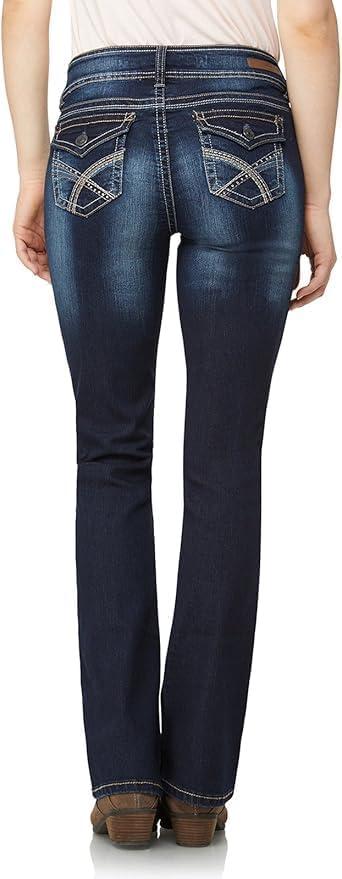 imageWallFlower Womens Luscious Curvy Bootcut MidRise Insta Stretch Juniors Jeans Standard and PlusBetsy Legacy