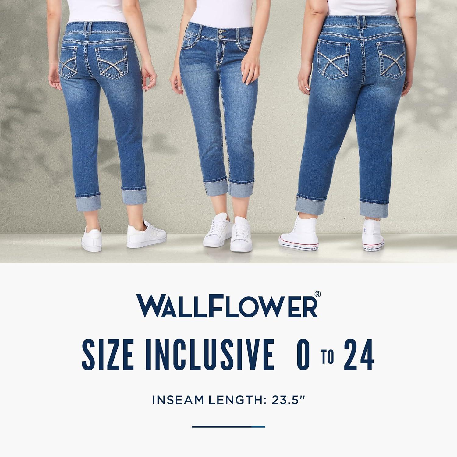 imageWallFlower Womens Luscious Curvy Bootcut MidRise Insta Stretch Juniors Jeans Standard and PlusVenus