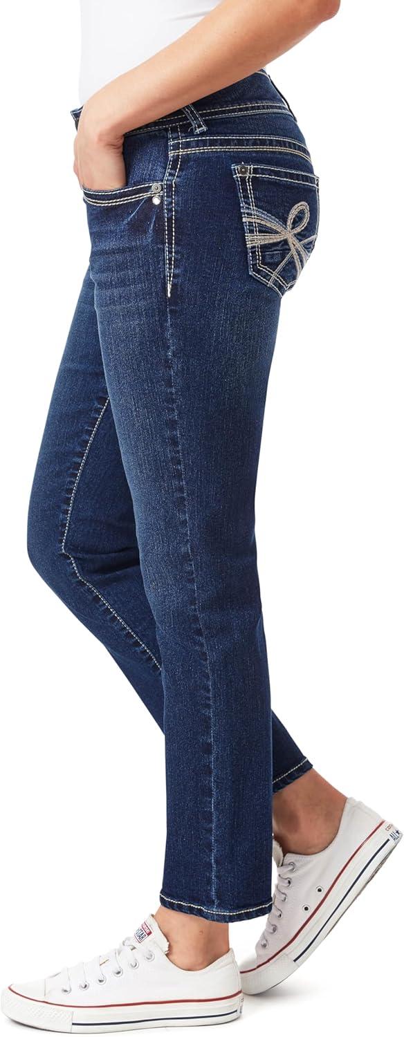 imageWallFlower Womens Luscious Curvy Straight 29quot MidRise Insta Stretch Juniors JeansAlani