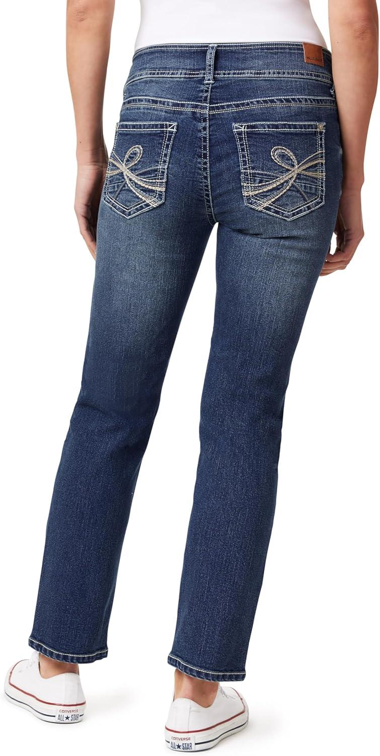 imageWallFlower Womens Luscious Curvy Straight 29quot MidRise Insta Stretch Juniors JeansAnnabelle