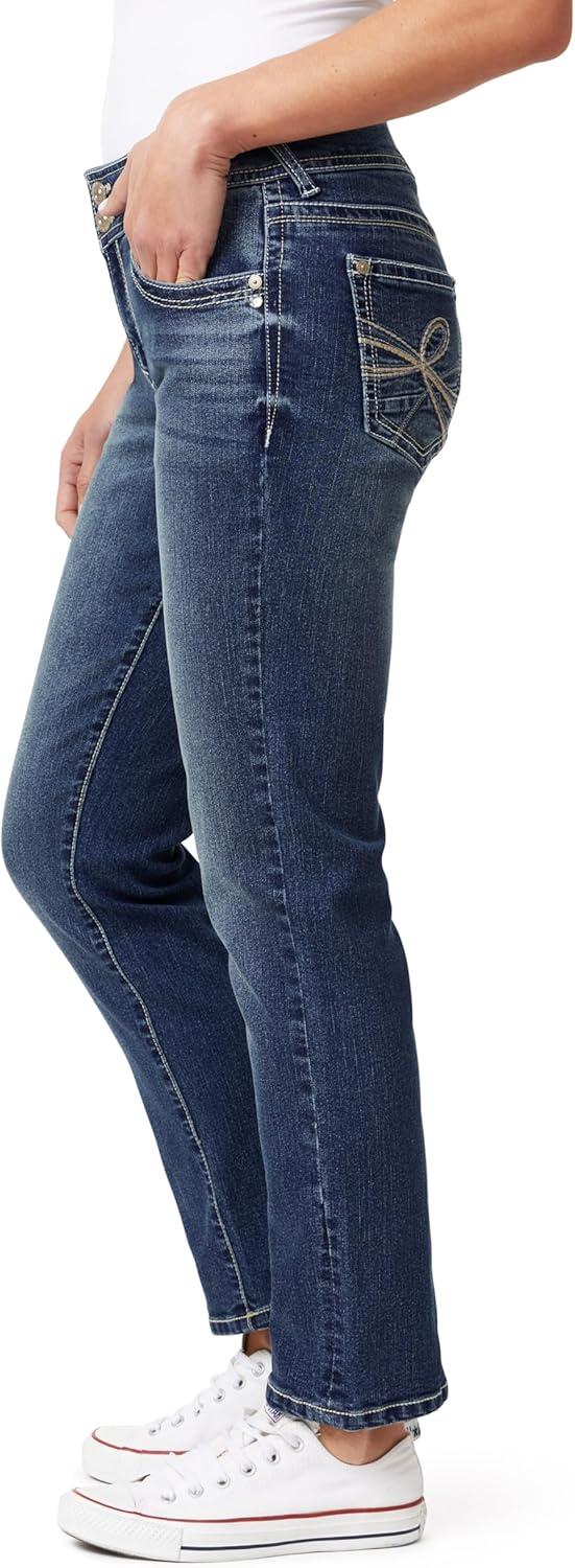imageWallFlower Womens Luscious Curvy Straight 29quot MidRise Insta Stretch Juniors JeansAnnabelle