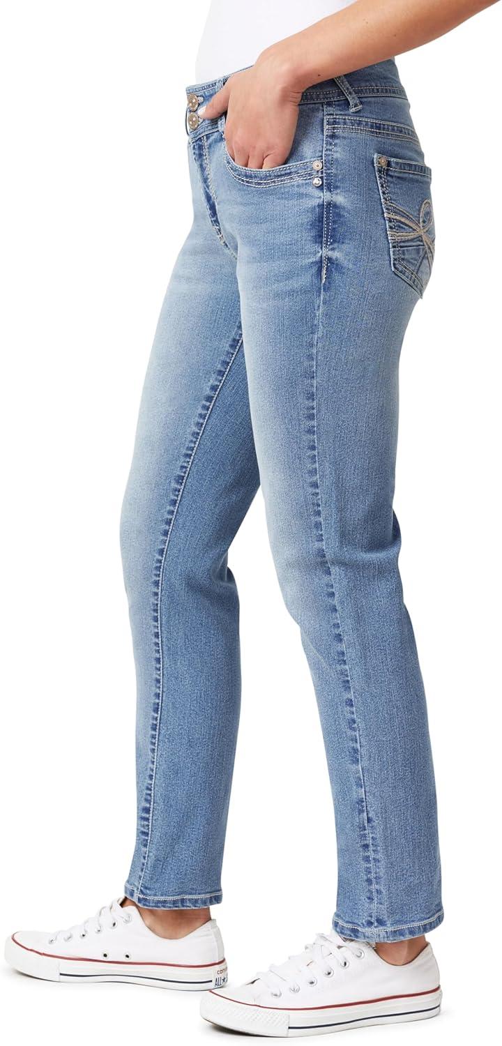 imageWallFlower Womens Luscious Curvy Straight 29quot MidRise Insta Stretch Juniors JeansElle