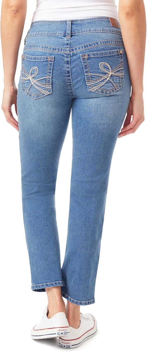 imageWallFlower Womens Luscious Curvy Straight 29quot MidRise Insta Stretch Juniors JeansShaina