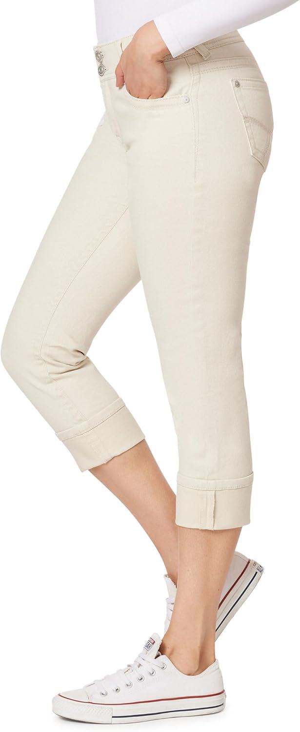 imageWallFlower Womens Luscious Curvy Twill 235 Crop MidRise Juniors Available in PlusStone