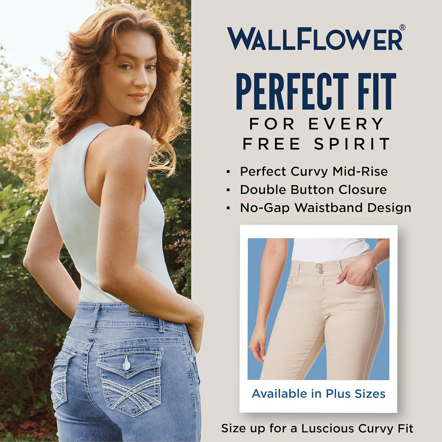 imageWallFlower Womens Luscious Curvy Uniform Skinny MidRise Juniors PantsHummus