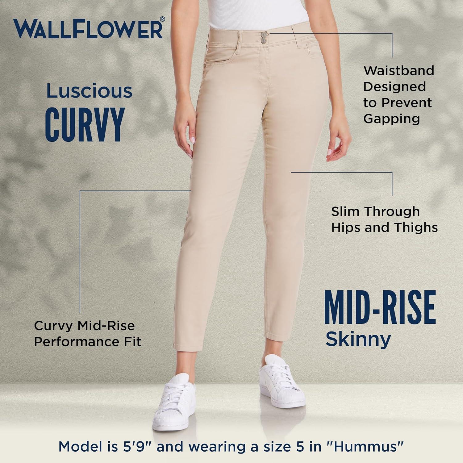 imageWallFlower Womens Luscious Curvy Uniform Skinny MidRise Juniors PantsHummus