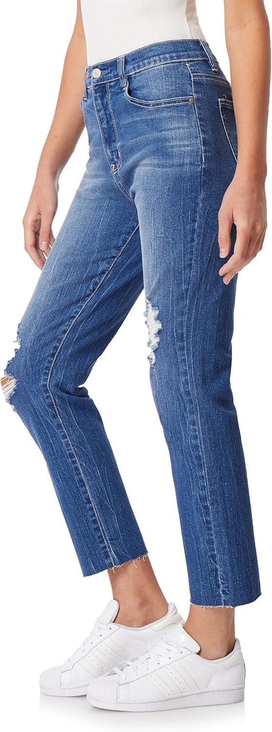 imageWallFlower Womens Mom Curvy Ankle Denim HighRise Insta Stretch Juniors JeansMirabelle