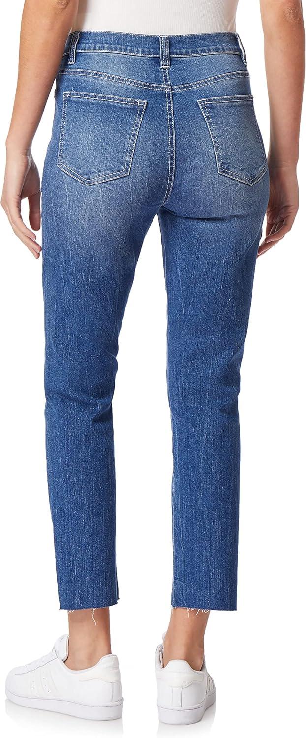 imageWallFlower Womens Mom Curvy Ankle Denim HighRise Insta Stretch Juniors JeansMirabelle