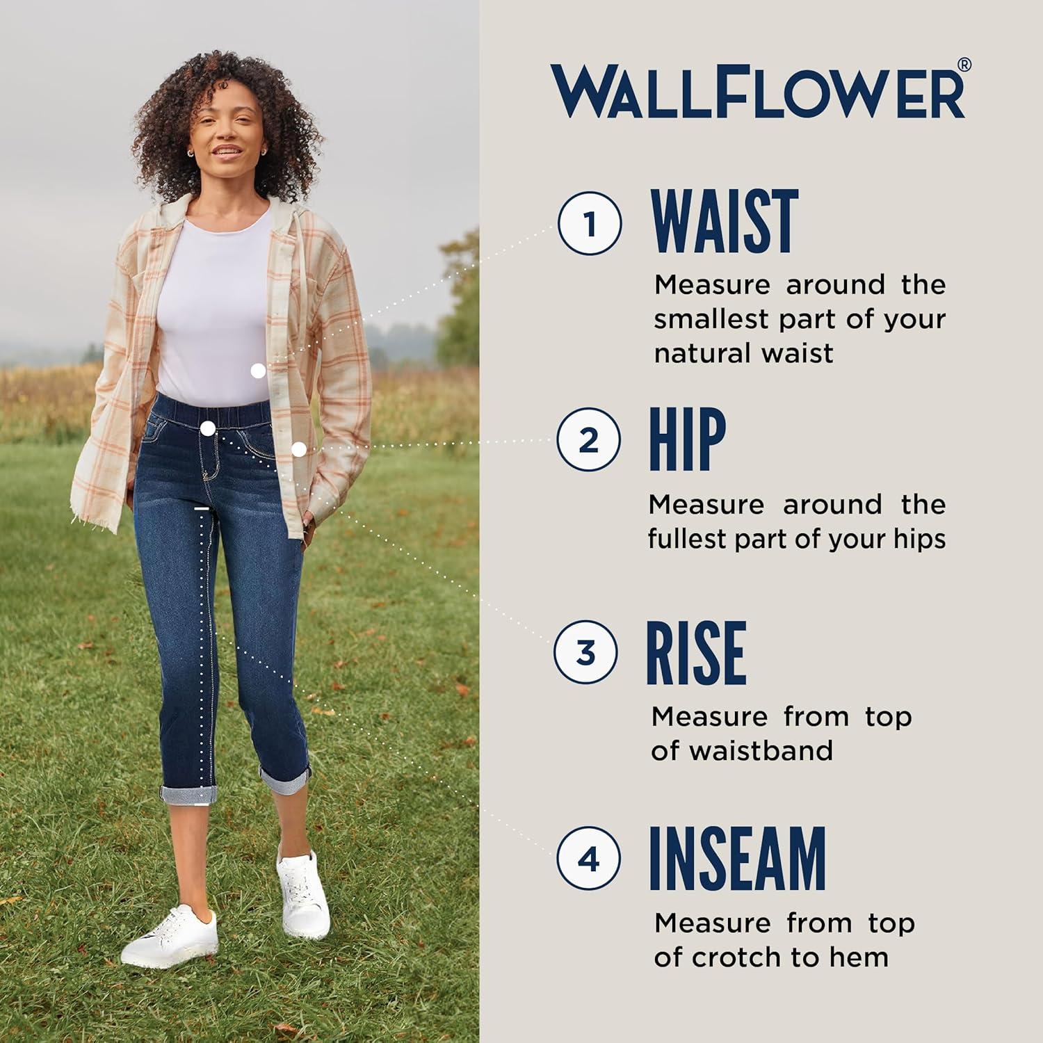 imageWallFlower Womens Pull on Denim Crop and Ankle HighRise Insta Soft Juniors Jeans Available in Plus SizeLake Ankle