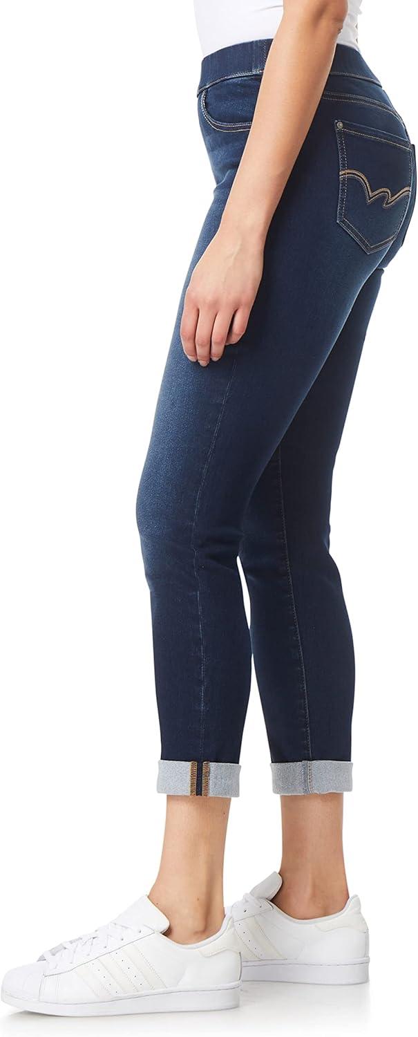 imageWallFlower Womens Pull on Denim Crop and Ankle HighRise Insta Soft Juniors Jeans Available in Plus SizeLake Ankle