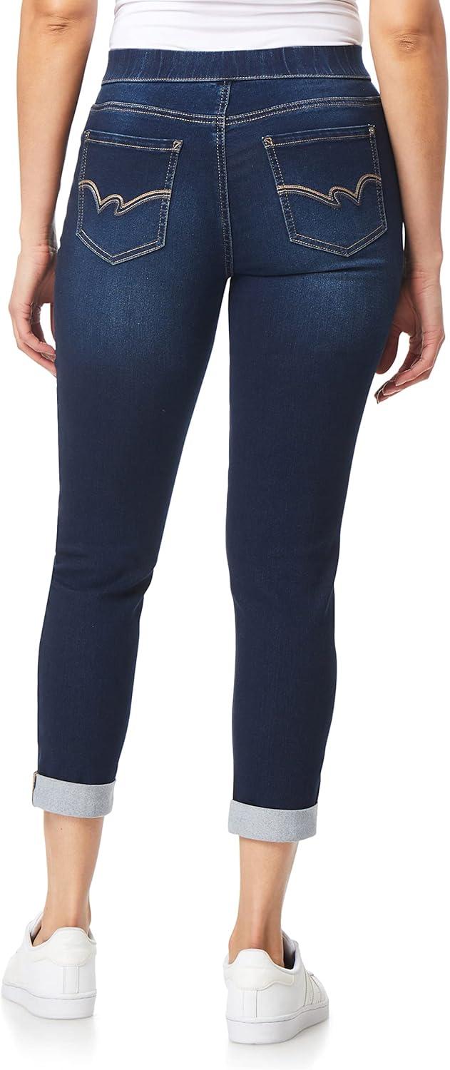 imageWallFlower Womens Pull on Denim Crop and Ankle HighRise Insta Soft Juniors Jeans Available in Plus SizeLake Ankle