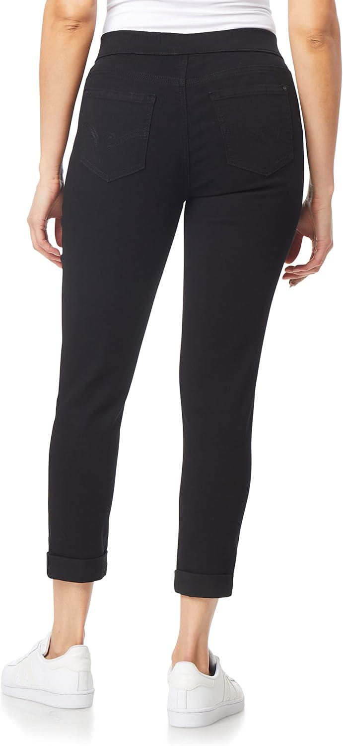 imageWallFlower Womens Pull on Denim Crop and Ankle HighRise Insta Soft Juniors Jeans Available in Plus SizeNoir Ankle